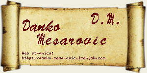 Danko Mesarović vizit kartica